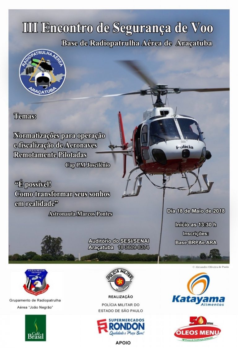 Base de Radiopatrulha Aérea de Araçatuba realizará III Encontro de Segurança de Voo em maio