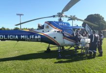 Recém-nascido é transferido de Taiobeiras para hospital de Pirapora no helicóptero da PM