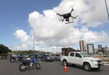 Drone e helicóptero reforçam fiscalização de trânsito no São João, em Salvador
