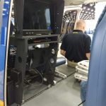 O estande da Bell Helicopters teve como grande destaque a exposição do Bell 429 da polícia do condado de Nassau/NY, em sua configuração multimissão, com glass cockpit, kit aeromédico, estação de monitoramento do sistema imageador e farol de busca Trakkabeam.