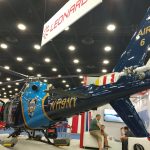 A Leonardo levou para seu estande como destaque o novo AW119 do Departamento de Polícia de Proteção Ambiental de Nova York.