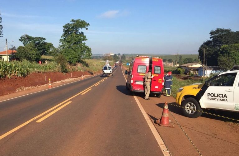 Helicóptero do SAMU Maringá socorre vítima de acidente na PR-317