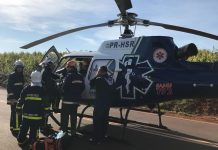 Helicóptero do SAMU Maringá é acionado para resgate na PR-552