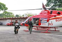 Criança atropelada na GO-040 é socorrido pelo helicóptero do Corpo de Bombeiros