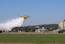Defesa Civil participa de treino de combate a incêndio florestal com aeronave em Rio Claro, SP