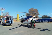 Recém-nascido é transferido de Januária para hospital de Montes Claros em helicóptero da PM