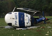 Helicóptero do NOTAER que transportava o Governador do ES sofre acidente e todos passam bem