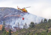 Polícia Judiciária de Portugal prende homem por atirar pedra em helicóptero e impedir combate ao fogo