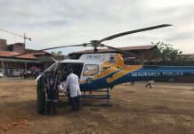 Helicóptero do CIOPAER realiza transporte de paciente para o Hospital Geral de Palmas, TO