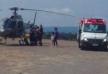 Criança é transferida de Campos Novos para Florianópolis pelo Águia 4 da PM