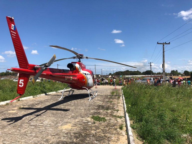Samu aeromédico de Alagoas socorre vítimas de acidente de trânsito em Atalaia, AL-220