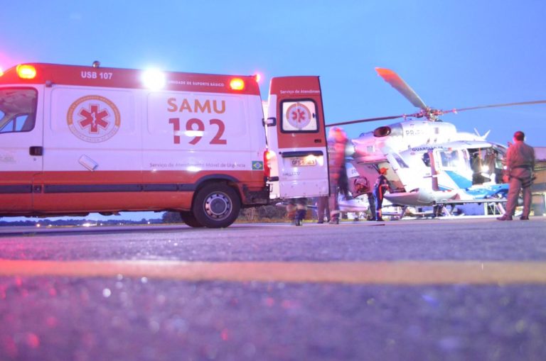 Vítima de escalpelamento é transportada de helicóptero da Ilha do Marajó para Belém