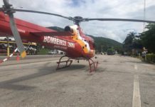 Equipe do Arcanjo 01 realiza atendimento aeromédico de vítimas em acidente entre carro e ônibus na BR-101, SC