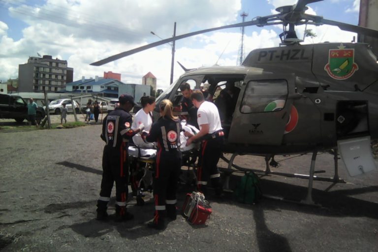 Águia 04 da Polícia Militar é acionado pelo SAMU para transporte aeromédico em São Joaquim, SC