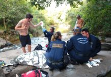 Arcanjo 01 é acionado para atendimento aeromédico de turista que sofreu queda em cachoeira na Costa da Lagoa, SC