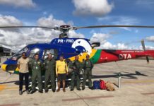 Equipe do helicóptero Falcão 01 do GTA de Sergipe localiza trilheiro perdido na região da serra da Miaba