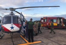 Guardião 02 transporta criança vítima de disparo acidental de arma de fogo de Uruará para Altamira, PA