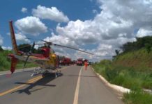 Arcanjo 03 do Corpo de Bombeiros socorre vítimas de colisão frontal em Varginha, MG