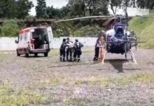 Criança é socorrida por equipe aeromédica do CONSAMU após acidente na BR-277, no oeste do PR