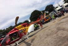 Ciclista de 70 anos é atingido por moto na BR-381 e é socorrido por helicóptero do Corpo de Bombeiros de Minas