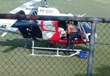 Águia 10 da PM resgata idosa ferida após ser atropelada na região norte de São José dos Campos, SP