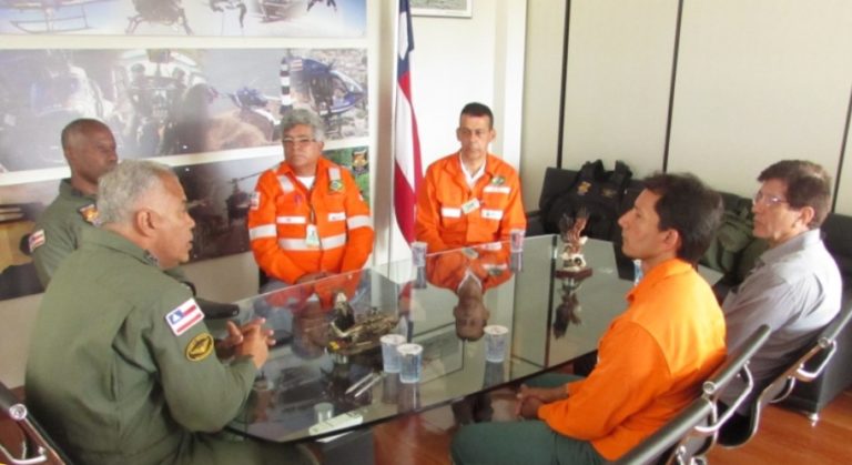 Drone é tema de reunião entre a Gerência da Transpetro e o GRAER da PM da Bahia