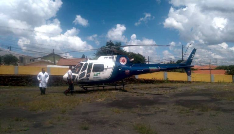 Heliponto da Santa Casa de Irati está sendo construído e equipe do helicóptero do SAMU avalia o local