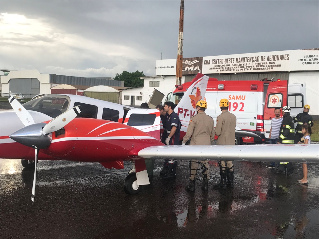 Avião do Corpo de Bombeiros de Goiás faz transporte aeromédico de criança da cidade de Curitiba para Anápolis