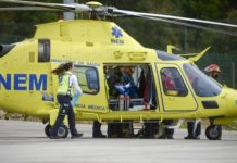 Helicóptero do INEM é mobilizado para socorro de vítima de acidente de trânsito no distrito da Guarda, Portugal