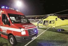 Devido a problemas de certificação de heliponto, helicóptero do INEM pousa em estádio para socorrer idoso queimado