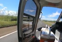 Com ajuda do helicóptero Saúde 10, Central de Transplantes do Paraná realiza transporte de órgãos de Maringá para Goiânia