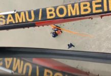 Arcanjo 01 do Corpo de Bombeiros é acionado para resgatar mulher desacordada em trilha do Matadeiro, SC