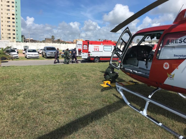 SAMU Aeromédico de Alagoas faz resgate de motociclista na BR-316