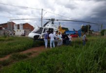 Helicóptero do CIOPAer de Tocantins transfere bebê vítima de afogamento de Miracema para Palmas