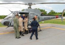 Idoso é socorrido por helicóptero da Marinha na região de Porto Murtinho e transportado para Corumbá, MS