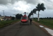 Helicóptero do GTA é acionado para transporte de bombeiro vítima de acidente de trânsito na rodovia PE-62