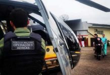 Helicóptero da PM transporta criança indígena com suspeita de Guillain-Barré para o Hospital em Campo Largo, PR