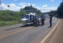 Helicóptero Saúde 09 do SAMU é acionado para resgate de vítima de acidente na PR-445