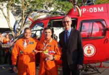 Batalhão de Operações Aéreas de Minas e equipes que participaram da Operação de Brumadinho são homenageadas pela Helibras durante a LAAD