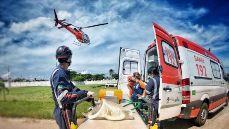 SAMU Aeromédico resgata vítima de colisão automobilística em Cajueiro﻿, AL