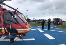 Equipe aeromédica do Arcanjo 03 socorre vítima de afogamento na praia da Barra do Itapocu, SC