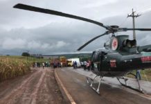 Acidente de trânsito mobiliza helicóptero do SAMU, bombeiros e polícia rodoviária em Campina da Lagoa, PR