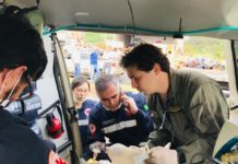 Equipe aeromédica do SAMU, bombeiros e socorristas da VIAPAR resgatam homem atropelado na BR-376, PR