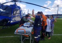 Guardião 02 do GRAER da PM transporta criança com queimaduras de Valença para Salvador, BA