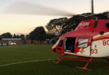 Equipe aeromédica do Bombeiro 01 resgata bebê após se intoxicar com querosene, em Bela Vista de Goiás