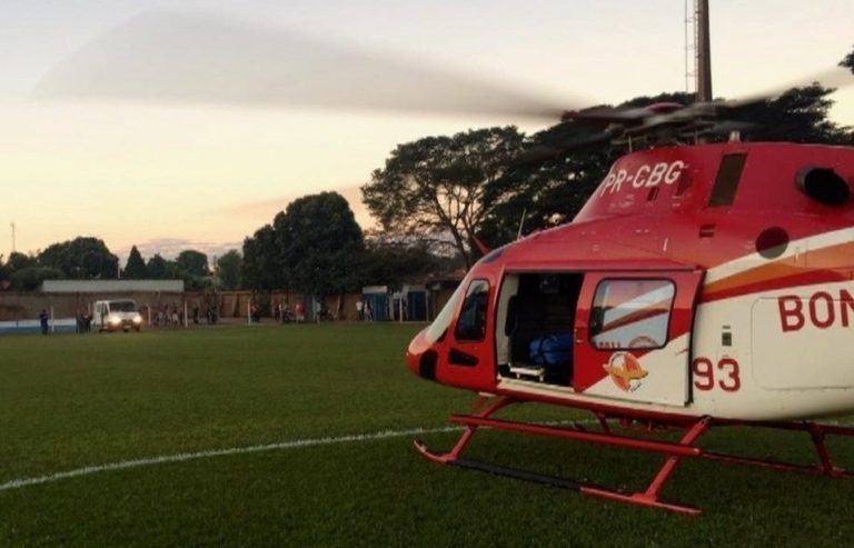 Equipe aeromédica do Bombeiro 01 resgata bebê após se intoxicar com querosene, em Bela Vista de Goiás