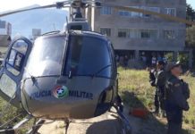 Equipe do Águia 01 da PM resgata homem em torre de telecomunicação em Jaraguá do Sul, SC