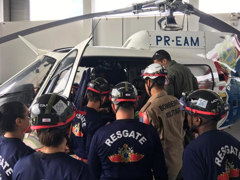 Departamento de Operações Aéreas do Amazonas realiza instrução de resgate aeromédico aos alunos do Curso de APH do Corpo de Bombeiros