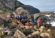 Com ajuda de populares, bombeiros resgatam homem que caiu de parapente na Praia do Santinho, SC