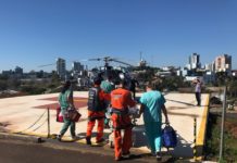 Equipe aeromédica do SAER realiza transferência de bebê e idoso para Hospital de Chapecó, SC